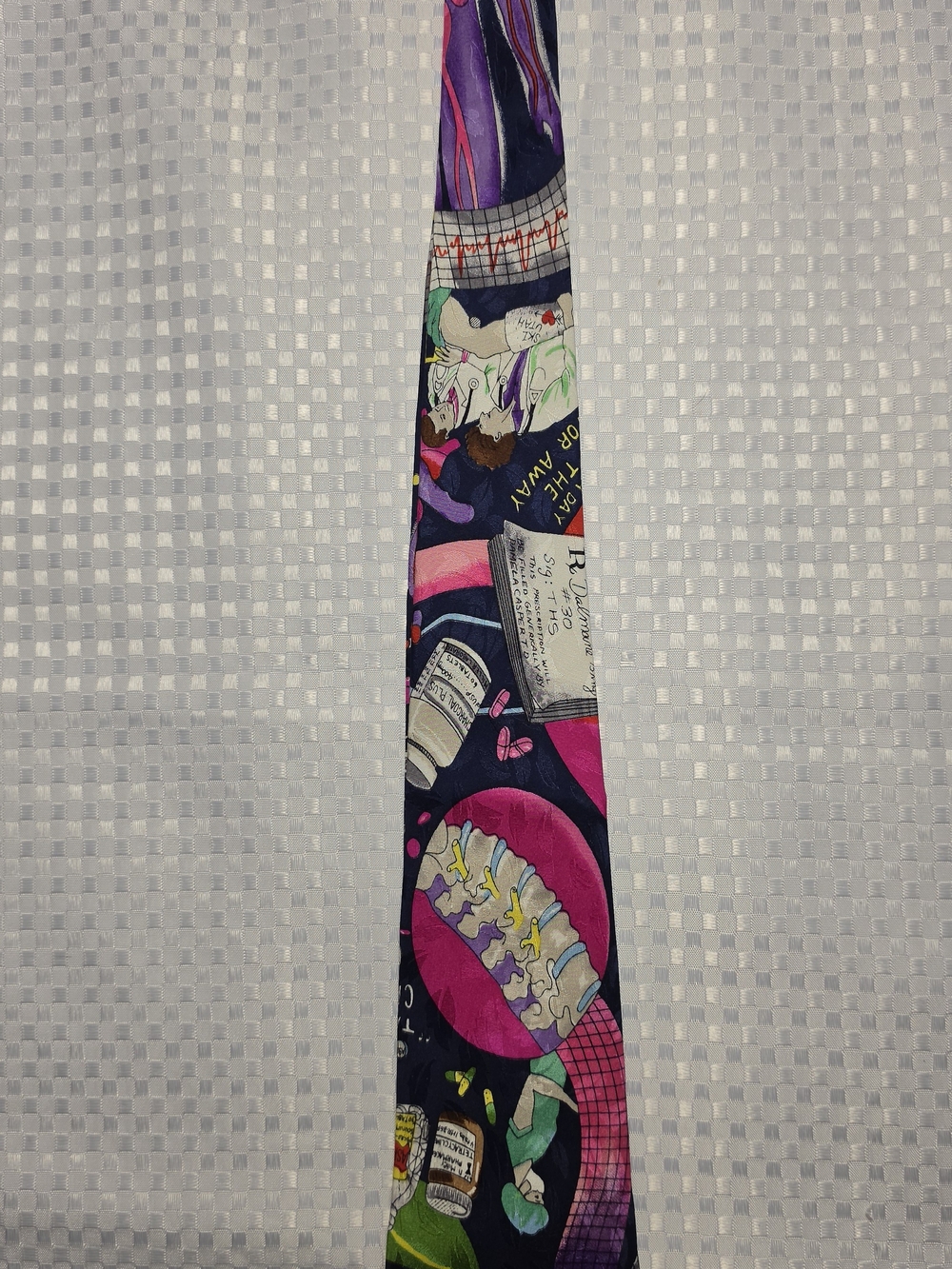 Vintage 1992 Nicole Miller "Preventive Medicine" Silk Tie – Functionally Flawed!